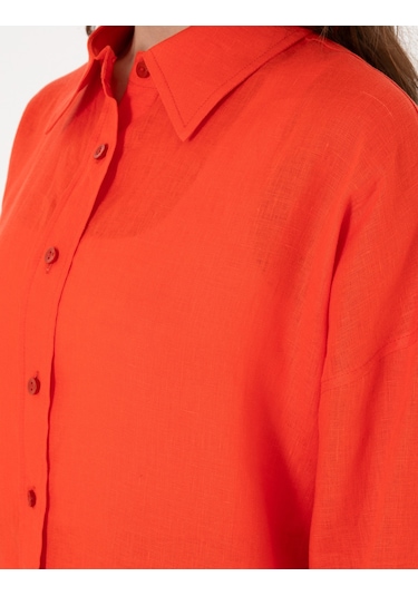 Pierre Cardin Kadın Kırmızı Gömlek Desenli 50301078-vr030 Kırmızı