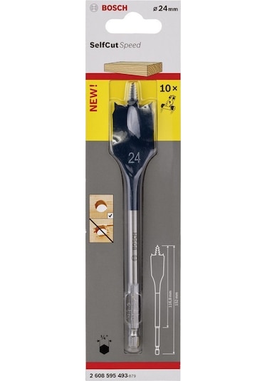 Yaprak-Kelebek 24x152 mm 1/4" Adaptörlü Matkap Ucu SelfCut 260859