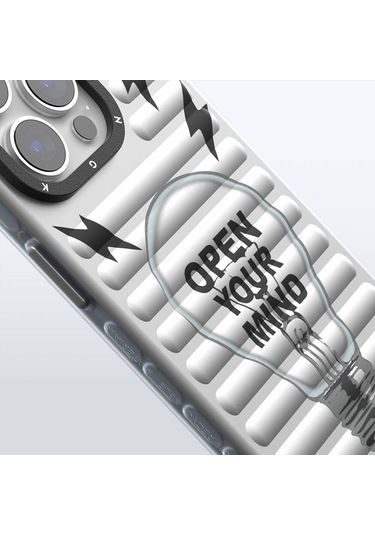 İphone 14 Pro Uyumlu Kılıf Max Magsafe Şarj Özellikli Youngkit Open Mind Serisi Kapak Gümüş