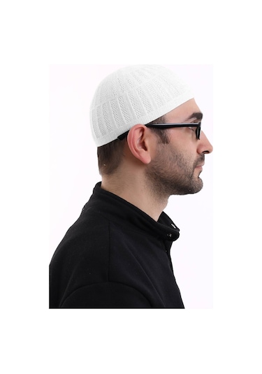 Bambu Namaz Takkesi - Beyaz Beyaz