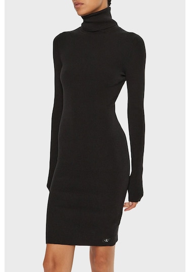 Calvin Klein Bayan Elbise J20j224150 Beh Siyah Siyah