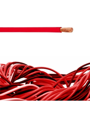 1X6 mm2 SIAF 10 AWG Yumuşak Silikon Kablo  1 Metre - Kırmızı