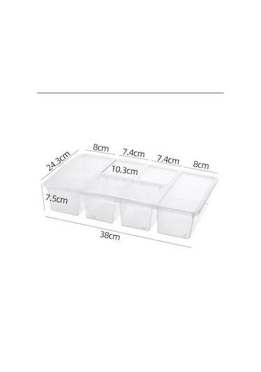 4 Adet Luna Kapaklı Masa Üstü Düzenleyici Ofis Malzemesi Saklama