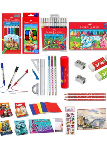 Faber Castell Kırtasiye Seti İlkokul 2. 3. 4. Sınıf Full Set