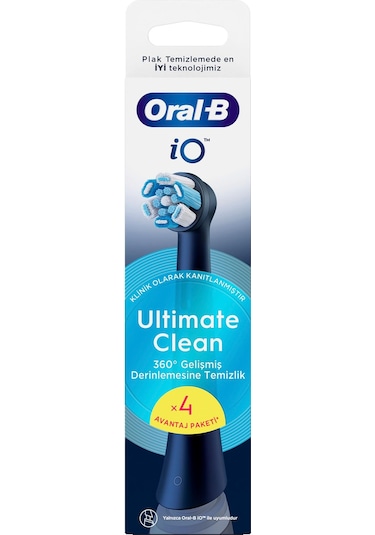 Oral-B İo Ultimate Clean Diş Fırçası Yedek Başlığı Siyah 4'lü
