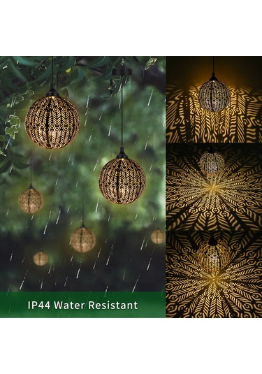 Neevoyu Güneş Enerjili Top Şekilli Zirai Askı Lambası, Otomatik Açma/kapama, Ip44 Su Geçirmez, Bahçe/patio Için 8-10 Saat Süreyle Isı Beyazı Işık Sıcak Beyaz