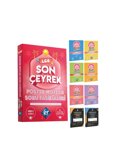 LGS Son Çeyrek Poster Notlar Soru Fasikülleri (4. Çeyrek) Kr Akademi
