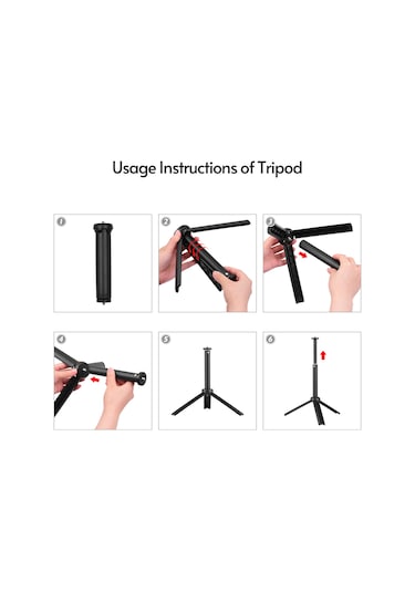 Andoer Rgb Dolgu Işığı Led Video Işıkları Siyah 2'li Paket Siyah