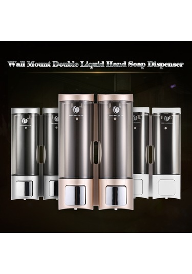 Skycity Duvar Monteli İki Başlı El Sabunu Dispenseri, 200ml 2 Kapasite, Manuel Basma Tipi, Banyo/ Tuvalet Kullanıma Uygun, Beyaz Diğer