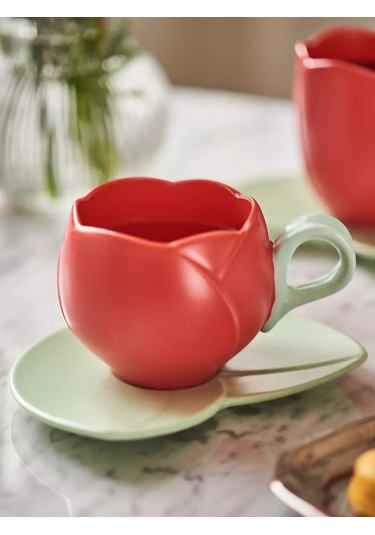 Roomi 320 Ml Lale Şeklinde Seramik Çay Takımı 208277574 Naneli