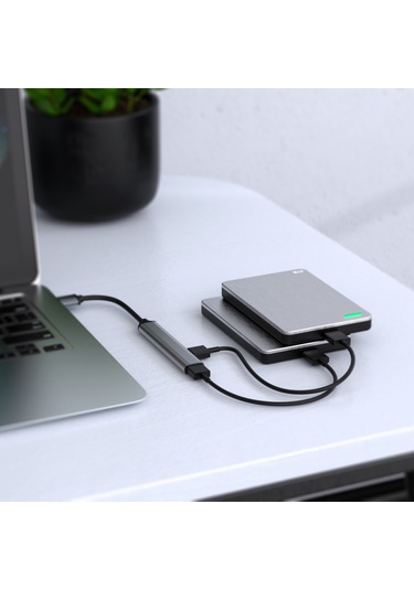 Yuntech01 Type-c Gri 4 Portlu Usb Hub: Bilgisayar Bağlantı Genişletici, Çoklu Aygıt Takımı Ve Veri Dağıtıcı