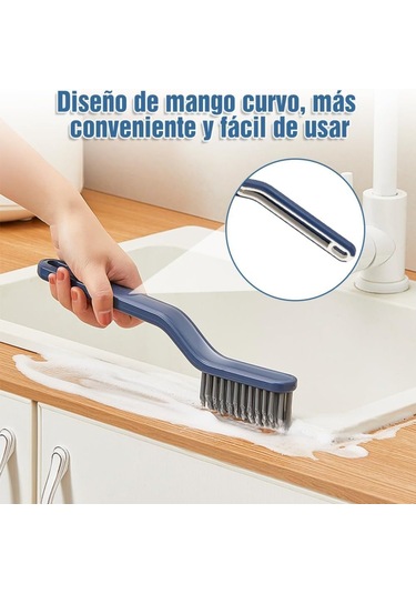 Teltree Mavi 4'lü Paket V-şekilli Zemin Aralığı Temizleme Fırçası, Çok Amaçlı Sert Tüylü, Kırıntı Toplama Klipsi İle Banyo-mutfak Temizliği Mavi