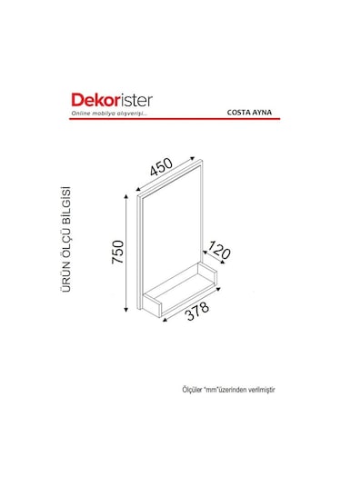 Dekorister Exclusive Costa Ayna Şeffaf