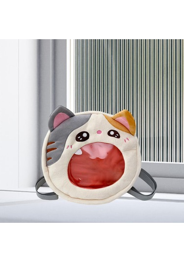 Suntek Karikatür Peluş Sırt Çantası Sevimli Büyük Bebeksiz Gri