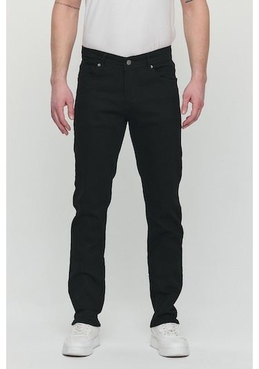 Polo State Regular Fit Likralı Erkek Denim Kot Pantolon Siyah Siyah