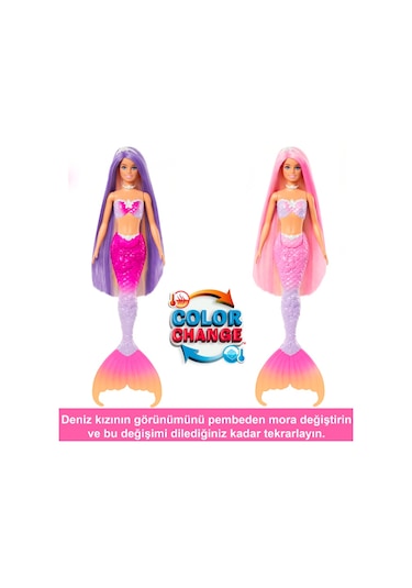 Barbie Renk Değiştiren Deniz Kızı ve Aksesuarları HRP97