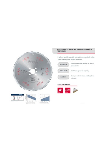 Freudlu5b 0801 300x30x3,0 Mm Alümimyum Testere 96 Diş