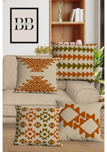 Belle Benoit Baskılı Runner & Koltuk Kırlent Kılıfı Set Desen21