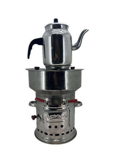 Paslanmaz 304 Çelik 7 L Çift Hazneli Demlikli Semaver