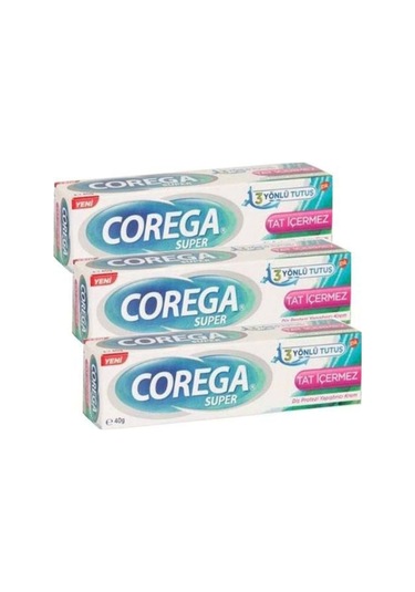 Corega Naneli Diş Protezi Yapıştırıcı Krem 40 Gr X 3 Adet