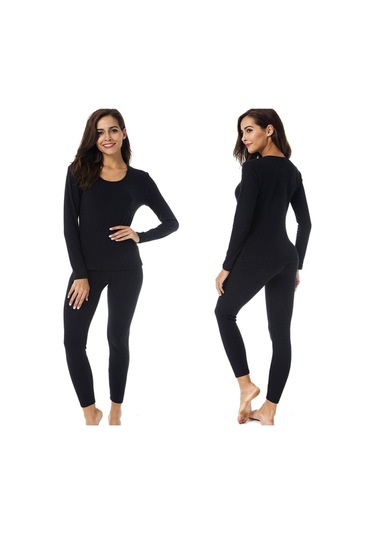 Kadın Siyah Termal Alt Üst Takım Siyah