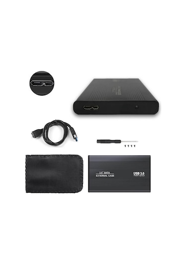 Wozlo 2.5 Hdd Kutusu Usb 3.0 Harici Harddisk Ssd Kutu - Alüminyum Gövde - Micro Usb 3.0 Giriş
