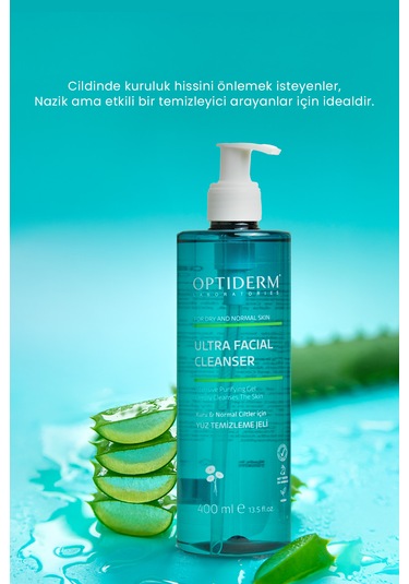 Optiderm Yüz Ve Cilt Temizleme Jeli Kuru Ve Normal Ciltler 400 Ml