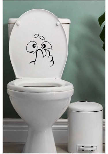 Dekoratif Sevimli Koku Klozet Kapağı Banyo Wc Sticker 24x21 Cm