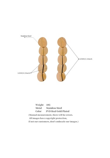 Gümüş Eetit Paslanmaz Çelik Şık Metal Yuvarlak Uzun Asılı Damla Küpe Kadınlar İçin Basit Çekici Kulak Takı Su Geçirmez Gümüş