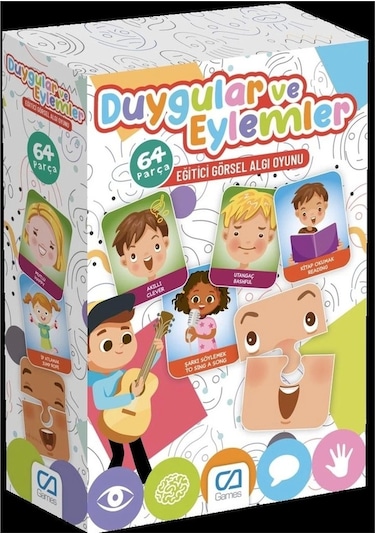 Eğitici Oyuncaklar Duygu ve Eylemler 64 Parça Eğitici Görsel Algı Oyunu
