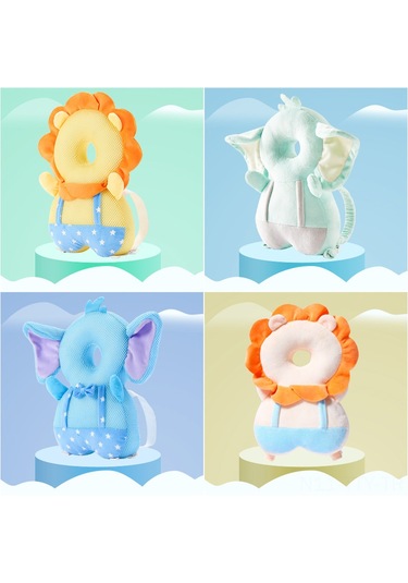 Dianziye Büyük Boy Ağızlı Aslan Desenli Yazlık Bebek Yürüyüş Korumalı Yastık - Kafa Koruma Padı - Fabrika Doğrudan Tedarik Yatay Sabit Kemer Yok