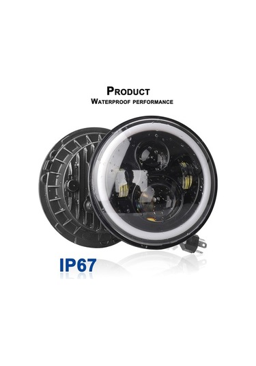 Pazly 7 İnç Retro Led Motosiklet Fısıltısı, Jeep Wrangler İçin 12v/24v, 6000k Beyaz Işık, Ip67 Su Geçirmez