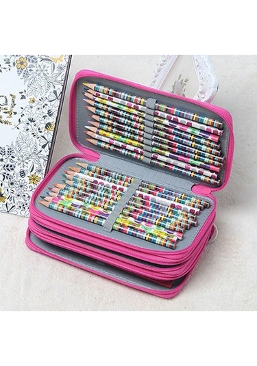 Agoodshop Büyük Kapasiteli 3 Bölümlü Kalemlik Kalem Kutusu 3bp-yeşil