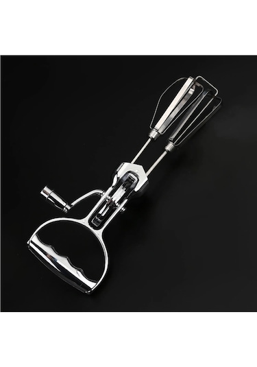 Jialan Paslanmaz Çelik Çift Kafa Yumurta Çırpıcılar Ergonomik El Gümüş