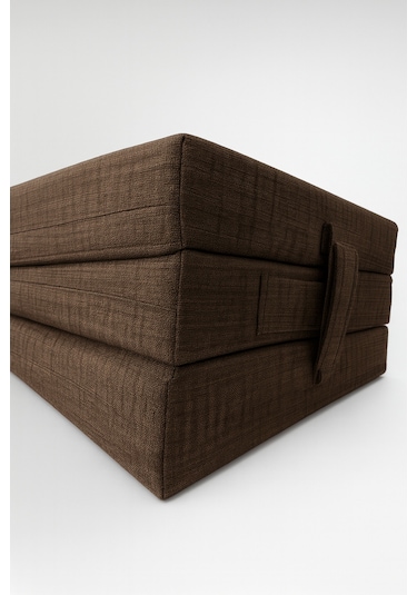 Kahverengi Katlanır Sünger Misafir Yer Yatağı Ve Balkon Minderi 7cm Kahverengi