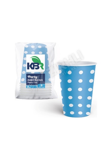 4 Adet Kbr Party 8 Oz Kağıt Bardak Mavi 8'li 1