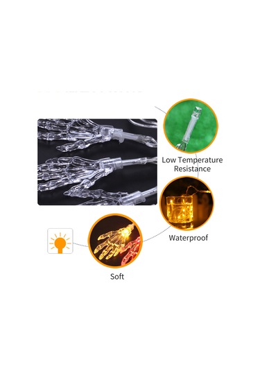 Shineyee Renkli 3m 20 Ledlu Batarya Opsiyonu Batarya Dahil Değil Sürekli Açık+yanıp-sönen Şeffaf Kemer El Halloween Dekoratif Işıklı Zincir