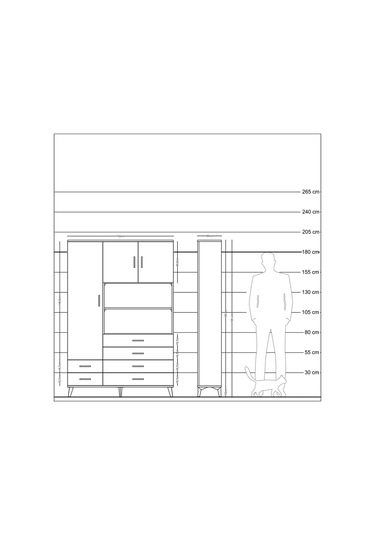 Arges Dolap 8 Raflı 6 Çekmeceli 3 Kapaklı 132x30x195 Antrasit... Antrasit