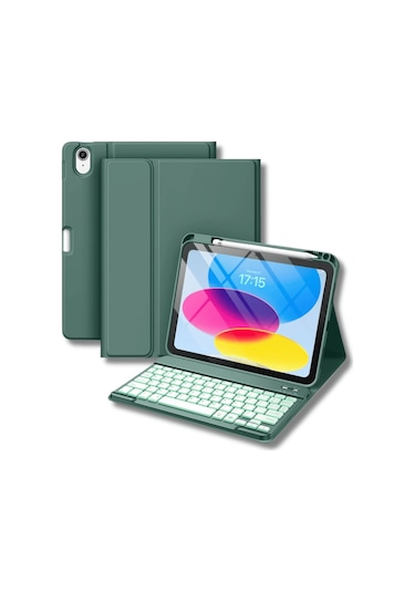 Apple Uyumlu iPad 11. Nesil A16 Çipli 2024 2025 Klavyeli Tablet Kılıfı Klavye + Stand