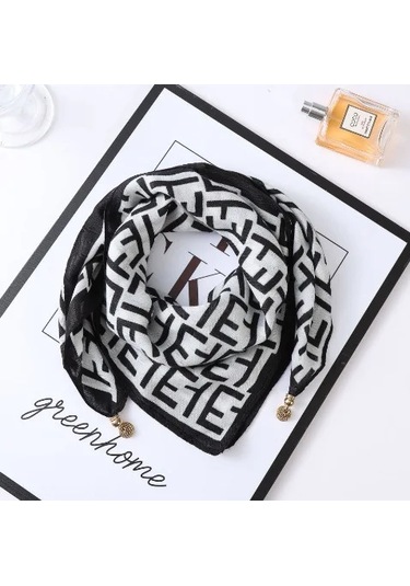 Prosperlink Lüks Manyetik Toka Çizgili İpek Eşarp - Kadın Bahar/sonbahar Moda Boyun Sarar Aksesuarone Sizekadın Lavanta