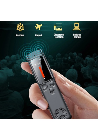 Teltree 32gb Siyah Portatif Ses Kaydedici - Profesyonel Gürültü Azaltma, Tek Tuşla Kayıt, Zamanlı Kayıt Ve Müzik Çalar Fonksiyonları