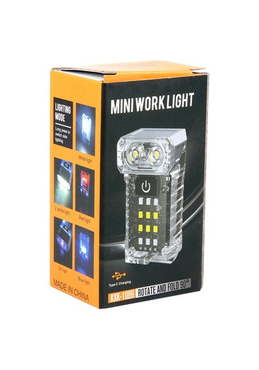 Sones Kxk-1086 Çok İşlevli Mini Çalışma Işığı Döndürme Farı Şeffaf