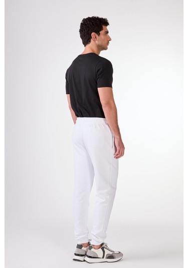 Dufy Beyaz Bisiklet Yaka Regular Fit Erkek Sweatshirt Beyaz