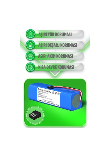 Homend Alex Laser Power 1287h Robot Süpürge Bataryası 6400mah