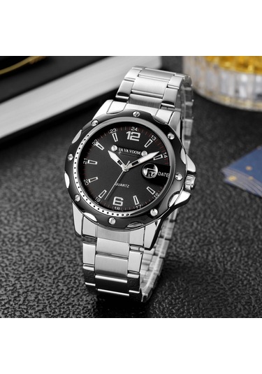 Siyah Va Va Voom Kuvars İzle Moda Tarihi Kuvars Erkek Saatler Top Marka Lüks Erkek Saat Chronograph Spor Erkek Bilek İzle Hodinky Relogio Masculino Siyah