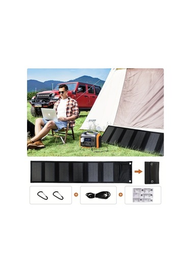 Motion003 Siyah Takım Elbise 6 Katlı Güneş Şarj Cihazı Pil Paneli Taşınabilir Güç Kaynağı Hızlı Usb Şarj Fotovoltaik Kamp Rv Güneş Paneli