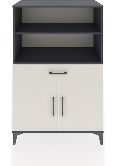 Hyperion Dolap 3 Raflı Tek Çekmeceli 2 Kapaklı 88x44x134 Antr... Antrasit