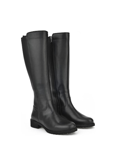 Ziya, Kadın Hakiki Deri Çizme 13319z8011 Siyah