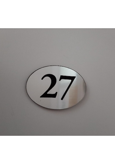 Rezopal - Oval Kapı Birim Numarası Gümüş Kazıma