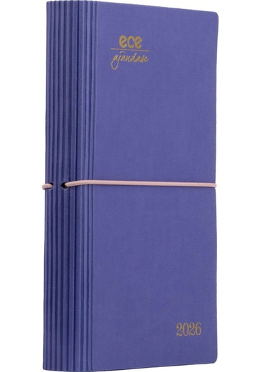 Ece Ajandası Yeni Akçay 2026 Lila - Günlük Çizgili 12x18 Mor